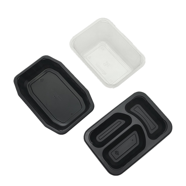 PP Takeaway Food Containers - Black/White/Clear