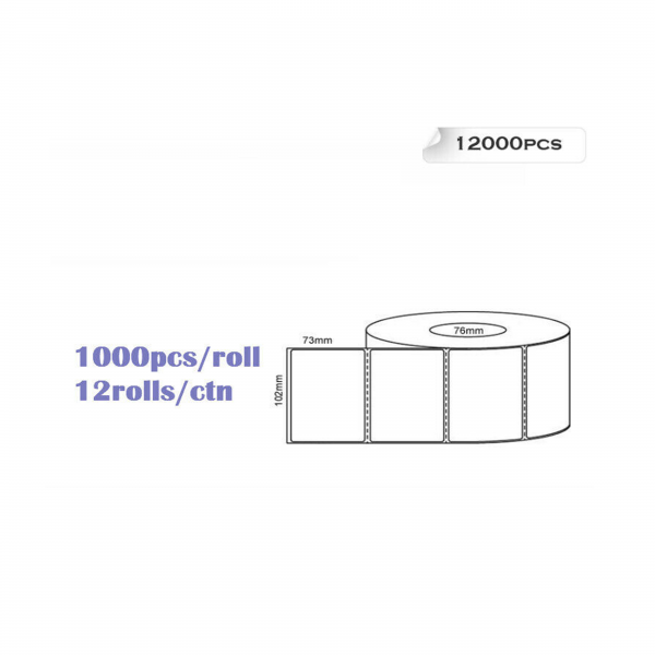 Orange Matt Blank Self Adhesive Label Rolls 102x73mm, Ctn of 10,000pcs
