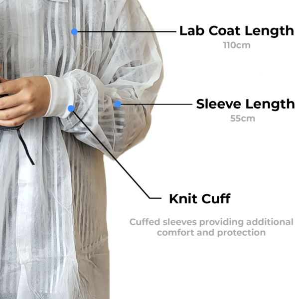 Disposable Lab Coats, Ctn of 100pcs
