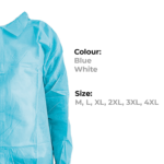 Disposable Lab Coats, Ctn of 100pcs