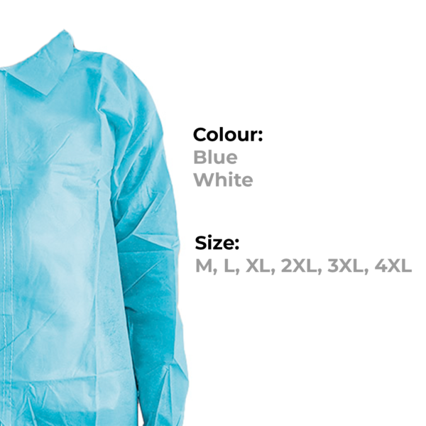 Disposable Lab Coats, Ctn of 100pcs