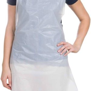 Disposable waterproof PE apron, White, Ctn of 500/1000