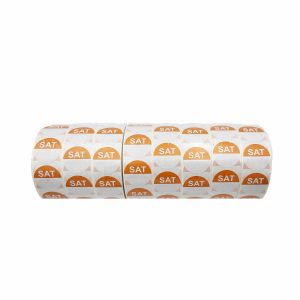 "Sat" - Saturday Round Day Labels - 24mm, Pack of 8000pcs