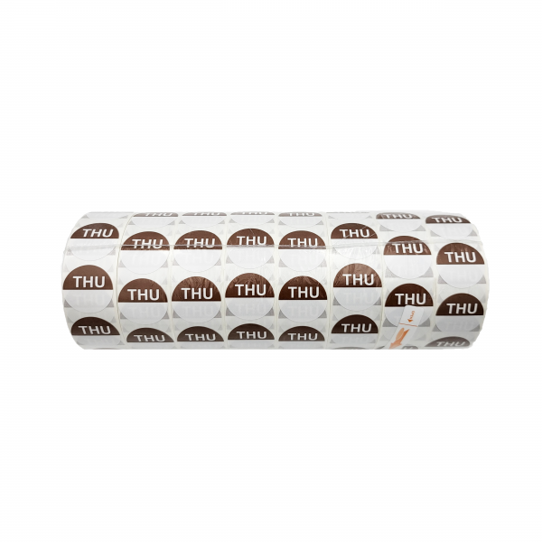 "Thu" - Thursday Round Day Labels - 24mm, Pack of 8000pcs