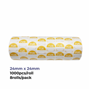 Tue label size