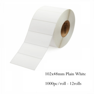 Matt White Blank Labels, 102mm x 48mm, Ctn of 12000pcs