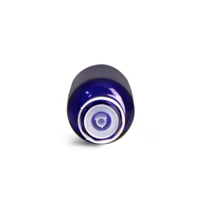 Blue Glass Euro Dropper Bottles with White Tamper Evident Caps Orifice Reducer2
