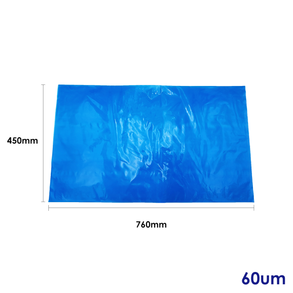 LDPE Polythene Bags - Blue - 450mm x 760mm x 50um, Ctn of 300