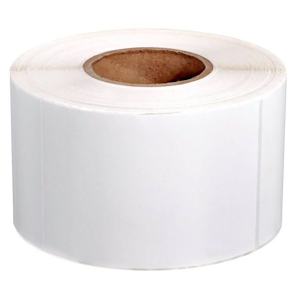 Matt White Blank Labels, 102mm x 48mm, Ctn of 12500pcs, 76mm Core