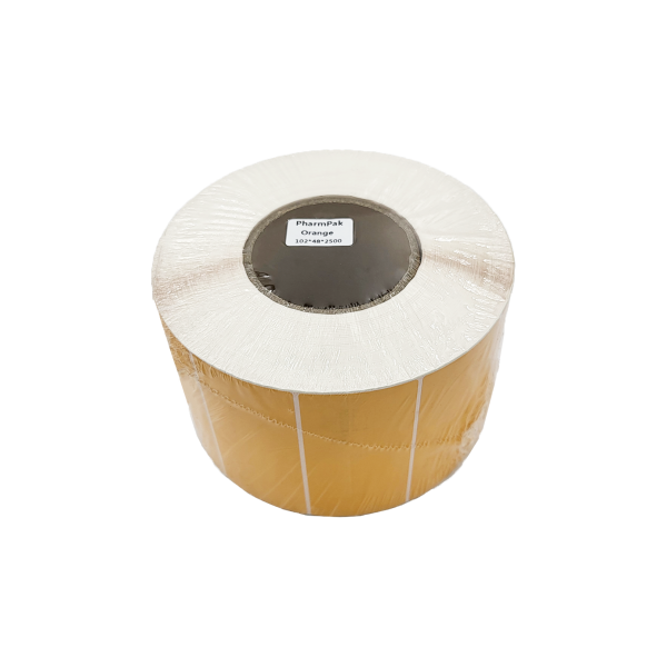 Orange Matt Blank Self Adhesive Label Rolls 102x48mm, Ctn of 12500pcs