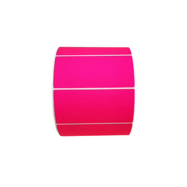 Fluro Pink Matt Blank Self Adhesive Label Rolls 102x48mm, Ctn of 12500pcs