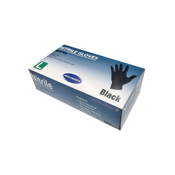 Disposable Heavy Duty Nitrile Powder Free Glove, Ctn of 1000, Black