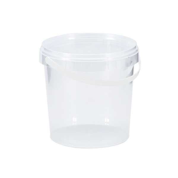 1.1L - 5L Round tamper evident bucket with handle and Lid | Clear | Food Grade | Bulk Order