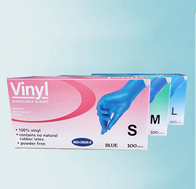 Blue Vinyl Disposable Gloves | PharmPak Australia Blue vinyl disposable gloves for food handling and cleaning